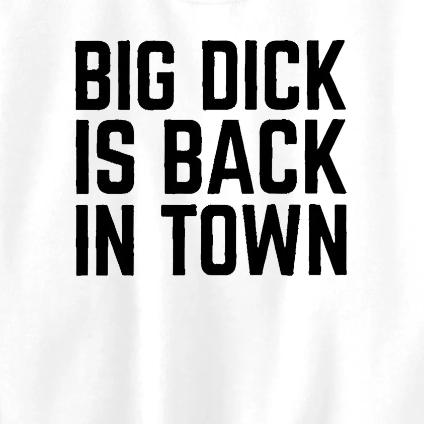 Big Dick Is Back In Town Funny Adult Sex Joke Gift Idea Kids Sweatshirt