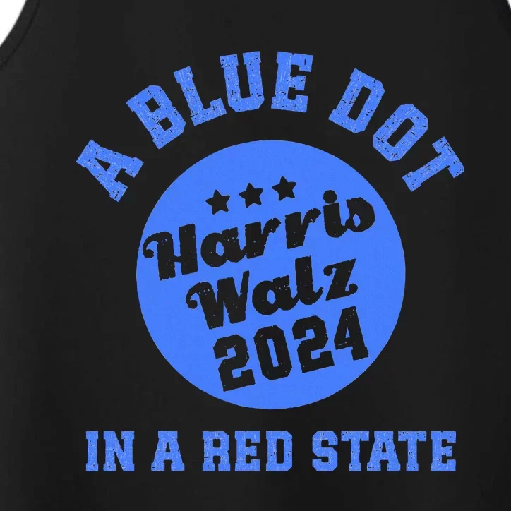 Blue Dot In A Red State Arkansas Vote Kamala Harris Walz 24 Performance Tank