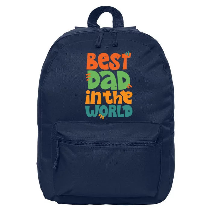 Best Dad In The World Cute Fathers Day 16 in Basic Backpack