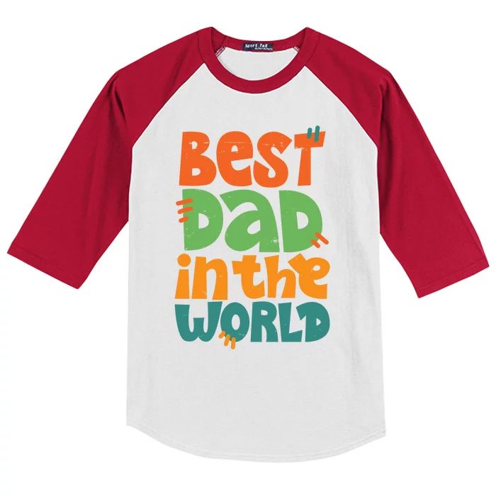 Best Dad In The World Cute Fathers Day Kids Colorblock Raglan Jersey