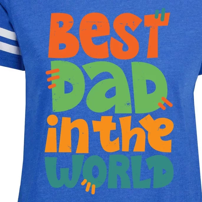 Best Dad In The World Cute Fathers Day Enza Ladies Jersey Football T-Shirt