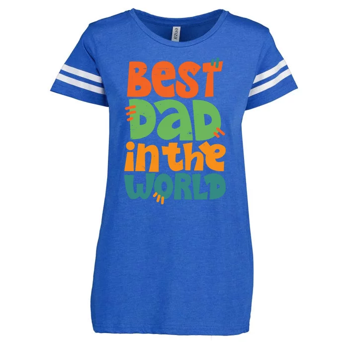 Best Dad In The World Cute Fathers Day Enza Ladies Jersey Football T-Shirt