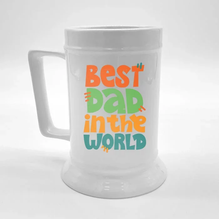 Best Dad In The World Cute Fathers Day Front & Back Beer Stein