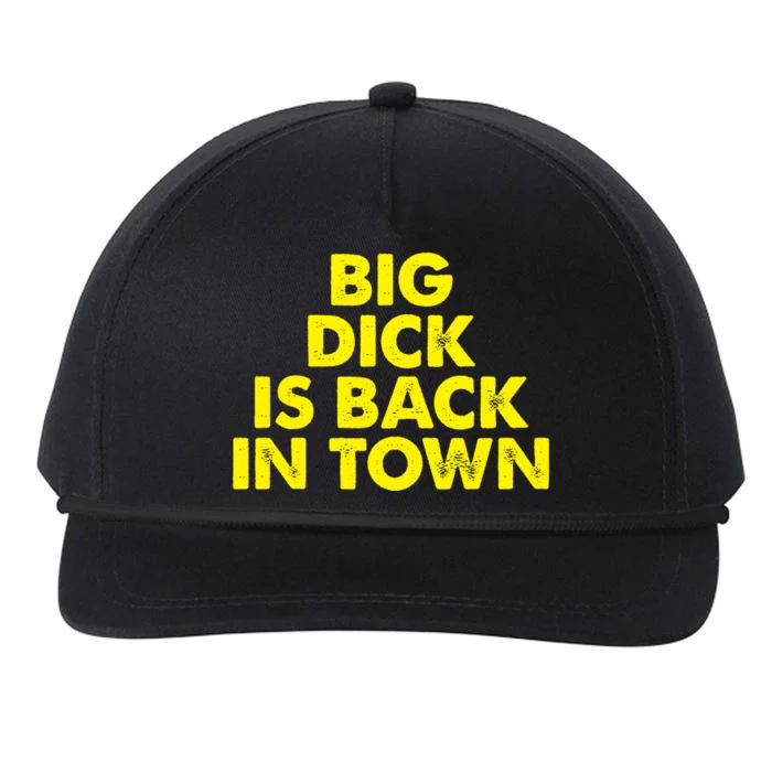 Big Dick Is Back In Town Funny Adult Humor Snapback Five-Panel Rope Hat