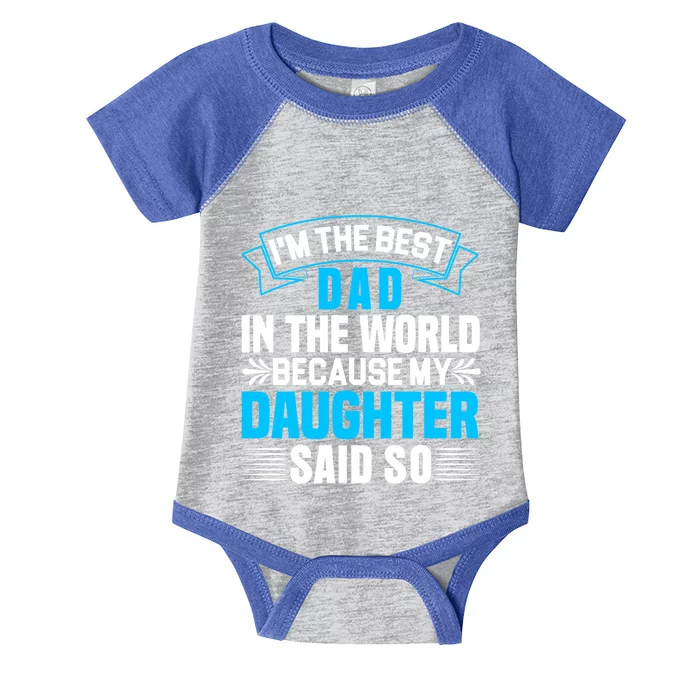 Best Dad In The World On Fathers Day Funny Gift Infant Baby Jersey Bodysuit