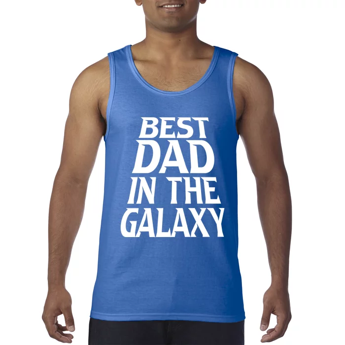 Best Dad In The Galaxy Daddy Cool Parent Retro Father Old Gift Tank Top