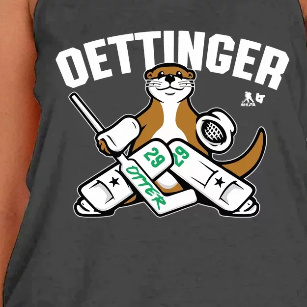 Breakingt Dallas Jake Oettinger Otter Women's Knotted Racerback Tank