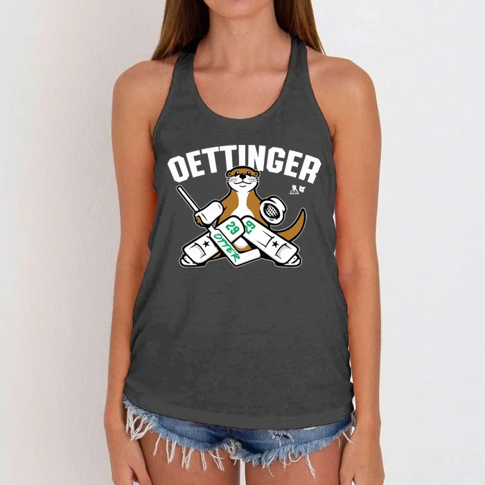 Breakingt Dallas Jake Oettinger Otter Women's Knotted Racerback Tank