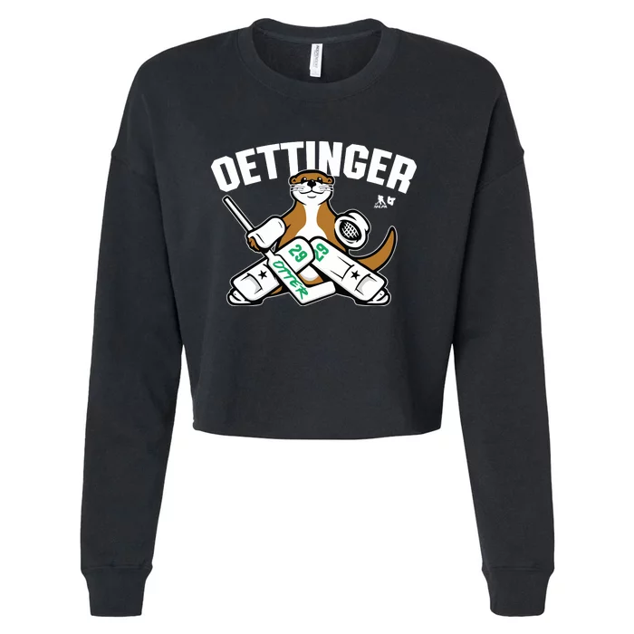 Breakingt Dallas Jake Oettinger Otter Cropped Pullover Crew