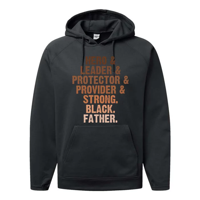 Black Dad Juneteenth Fathers Day Black Man African American Performance Fleece Hoodie