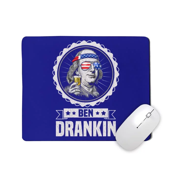 Ben Drankin July 4th American Flag Patriotic Beer Er Cool Gift Mousepad