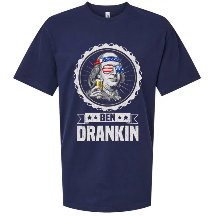 Ben Drankin July 4th American Flag Patriotic Beer Er Cool Gift Sueded Cloud Jersey T-Shirt