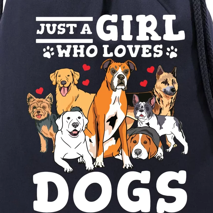 Boxer Dog Just A Girl Who Loves Dogs Drawstring Bag