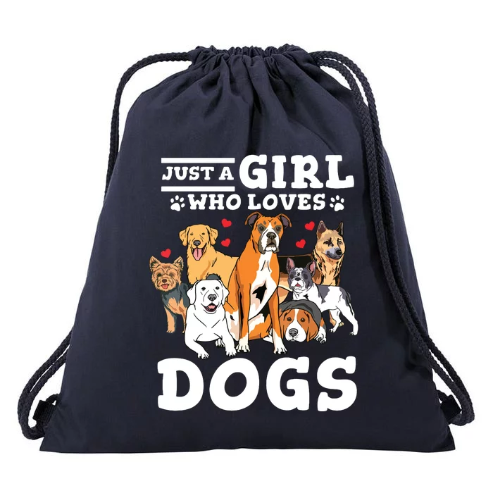 Boxer Dog Just A Girl Who Loves Dogs Drawstring Bag