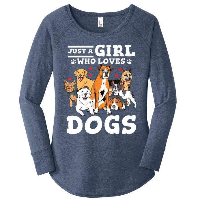 Boxer Dog Just A Girl Who Loves Dogs Women's Perfect Tri Tunic Long Sleeve Shirt