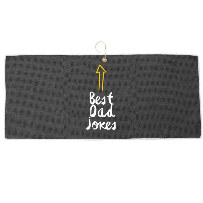 Best Dad Jokes Arrow Funny Gift Large Microfiber Waffle Golf Towel