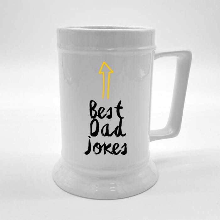 Best Dad Jokes Arrow Funny Gift Front & Back Beer Stein