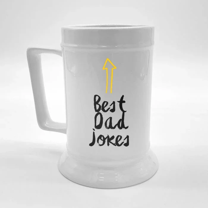 Best Dad Jokes Arrow Funny Gift Front & Back Beer Stein