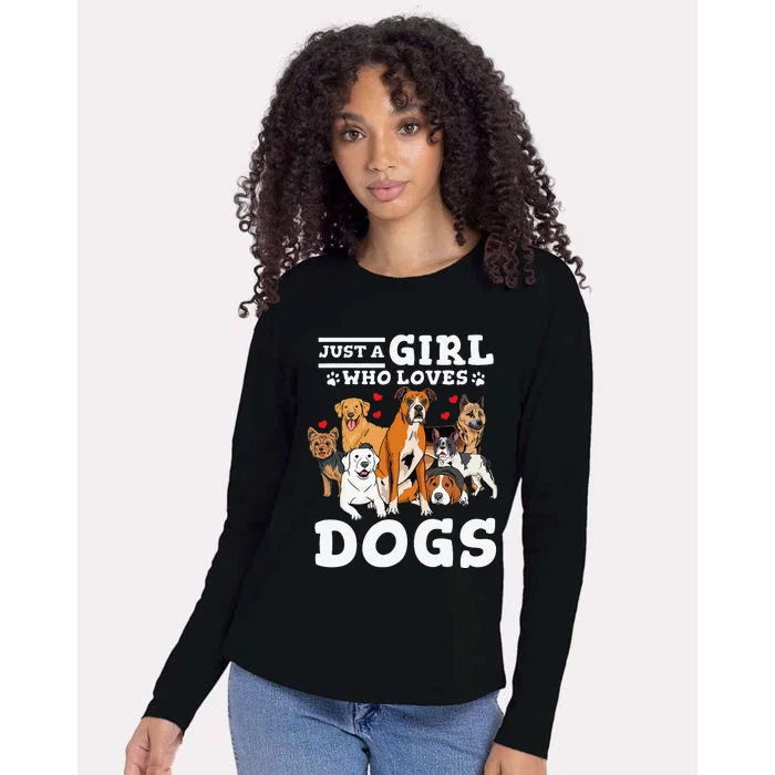 Boxer Dog Just a Who Loves Dogs Womens Cotton Relaxed Long Sleeve T-Shirt