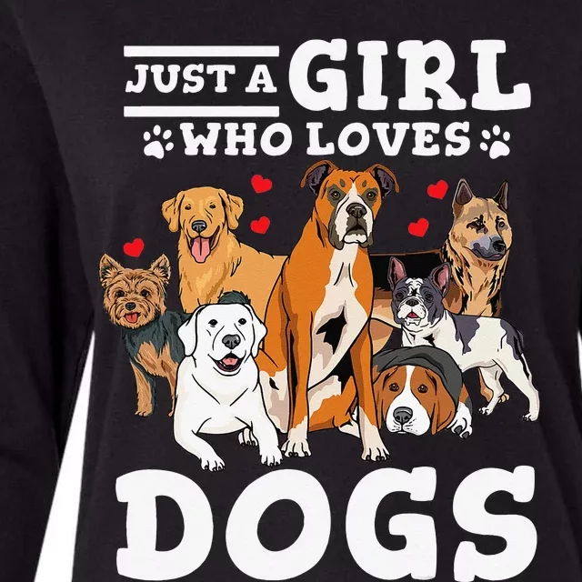 Boxer Dog Just a Who Loves Dogs Womens Cotton Relaxed Long Sleeve T-Shirt