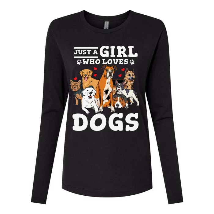 Boxer Dog Just a Who Loves Dogs Womens Cotton Relaxed Long Sleeve T-Shirt