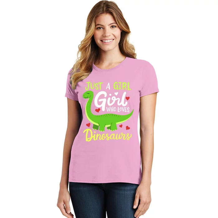 Brachiosaurus Dinosaur Just a Girl Who Loves Dinosaurs Women's T-Shirt