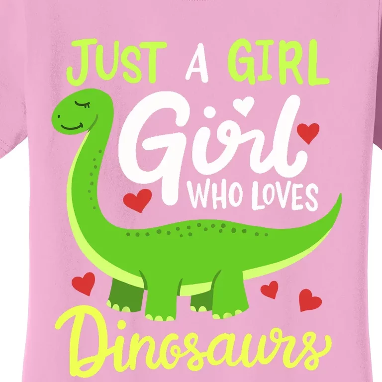 Brachiosaurus Dinosaur Just a Girl Who Loves Dinosaurs Women's T-Shirt