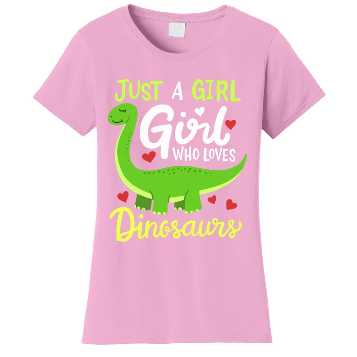 Brachiosaurus Dinosaur Just a Girl Who Loves Dinosaurs Women's T-Shirt