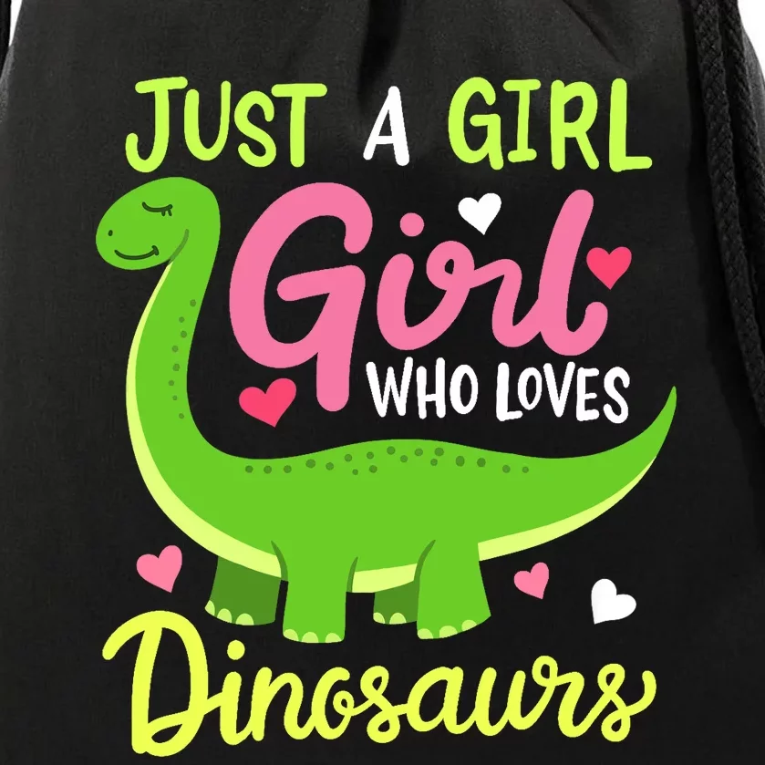 Brachiosaurus Dinosaur Just a Girl Who Loves Dinosaurs Drawstring Bag