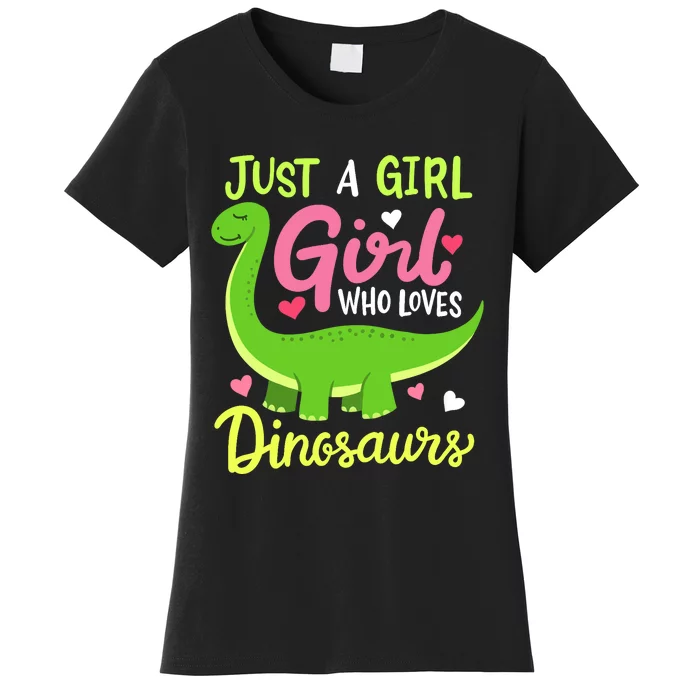 Brachiosaurus Dinosaur Just a Girl Who Loves Dinosaurs Women's T-Shirt