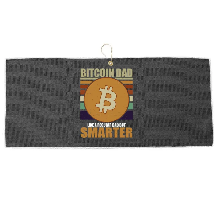 Bitcoin Dad Just Like A Regular Dad But Smarter Large Microfiber Waffle Golf Towel