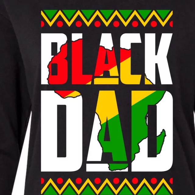 Black Dad Juneteenth King Father Black History Month Melanin Gift Womens Cotton Relaxed Long Sleeve T-Shirt