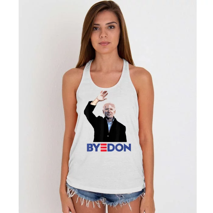 Bye Don Joe Biden Drops Out 2024 Election Women's Knotted Racerback Tank