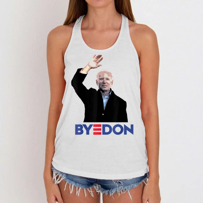 Bye Don Joe Biden Drops Out 2024 Election Women's Knotted Racerback Tank