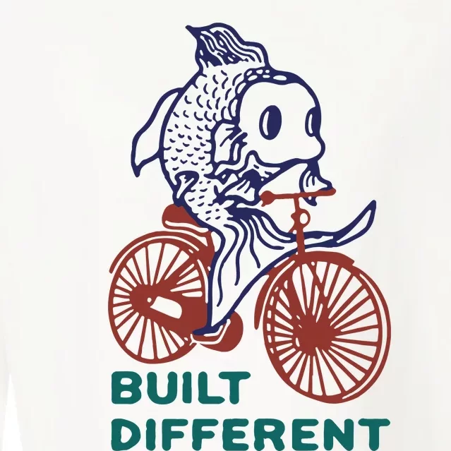 Built Different Koi Bicycle Funny Cropped Pullover Crew