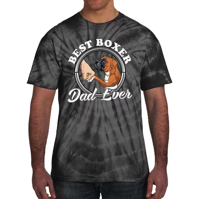 Boxer Dog Lovers Dad Design Boxer Dog Dad Tie-Dye T-Shirt