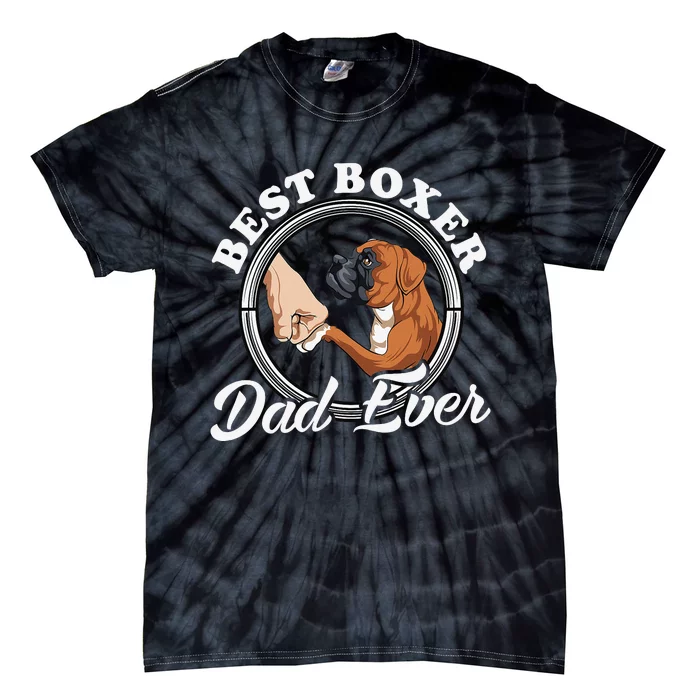 Boxer Dog Lovers Dad Design Boxer Dog Dad Tie-Dye T-Shirt