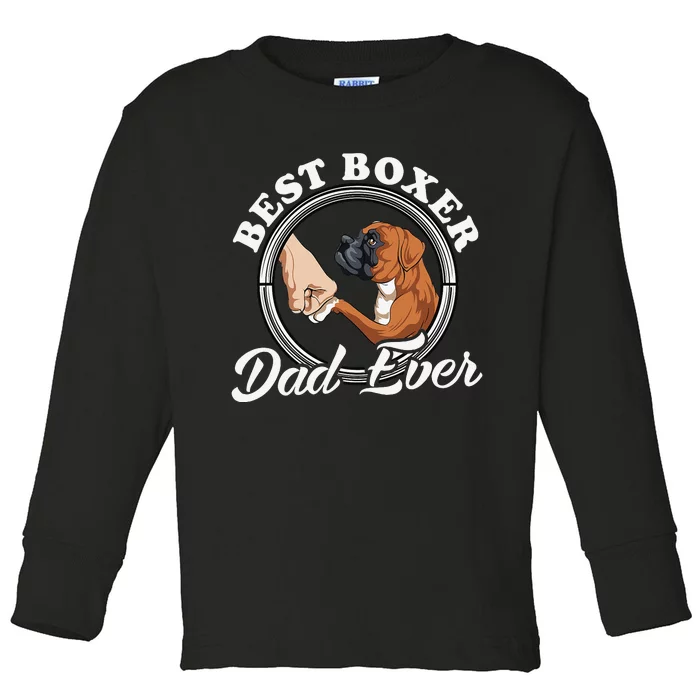 Boxer Dog Lovers Dad Design Boxer Dog Dad Toddler Long Sleeve Shirt