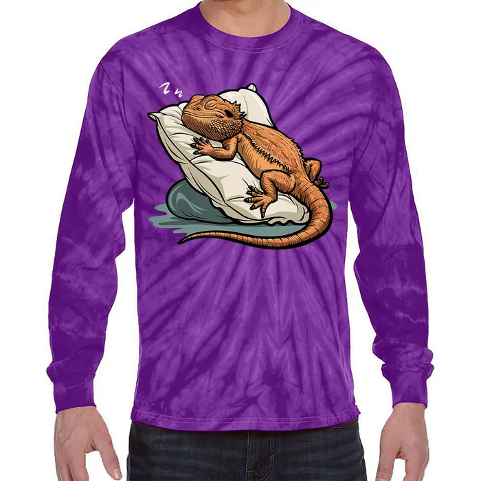 Bearded Dragon Lizard Lover Funny Breaded Dragon Tie-Dye Long Sleeve Shirt