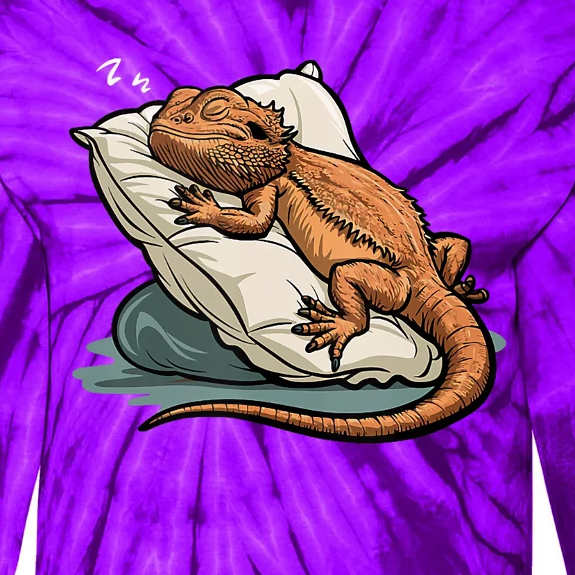 Bearded Dragon Lizard Lover Funny Breaded Dragon Tie-Dye Long Sleeve Shirt