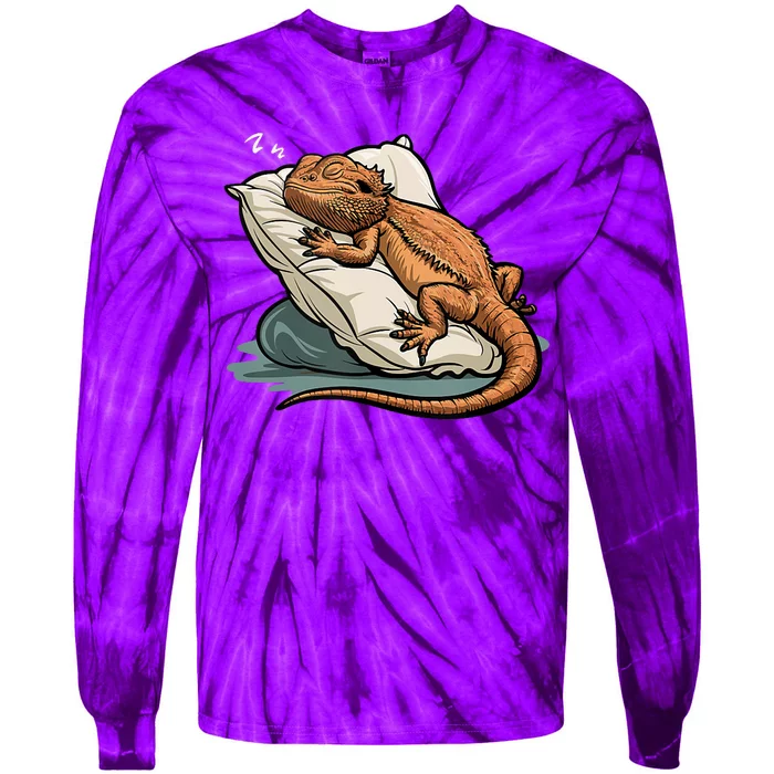 Bearded Dragon Lizard Lover Funny Breaded Dragon Tie-Dye Long Sleeve Shirt