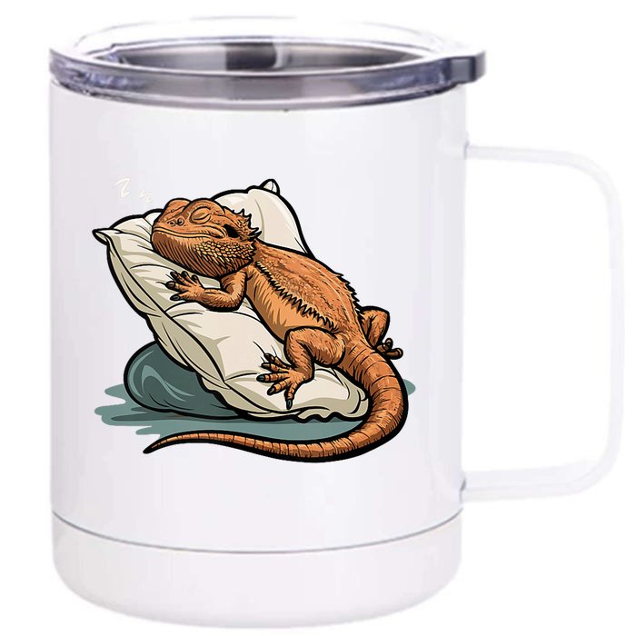 Bearded Dragon Lizard Lover Funny Breaded Dragon Front & Back 12oz Stainless Steel Tumbler Cup