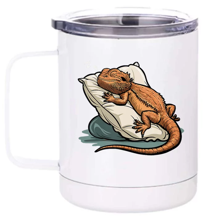 Bearded Dragon Lizard Lover Funny Breaded Dragon Front & Back 12oz Stainless Steel Tumbler Cup