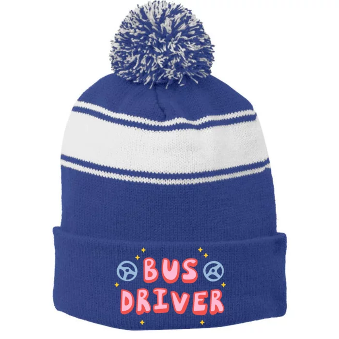 Bus Driver Logo Stripe Pom Pom Beanie