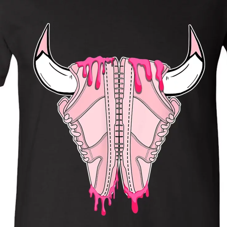 Buffalo Drip Low Triple Pink Matching V-Neck T-Shirt