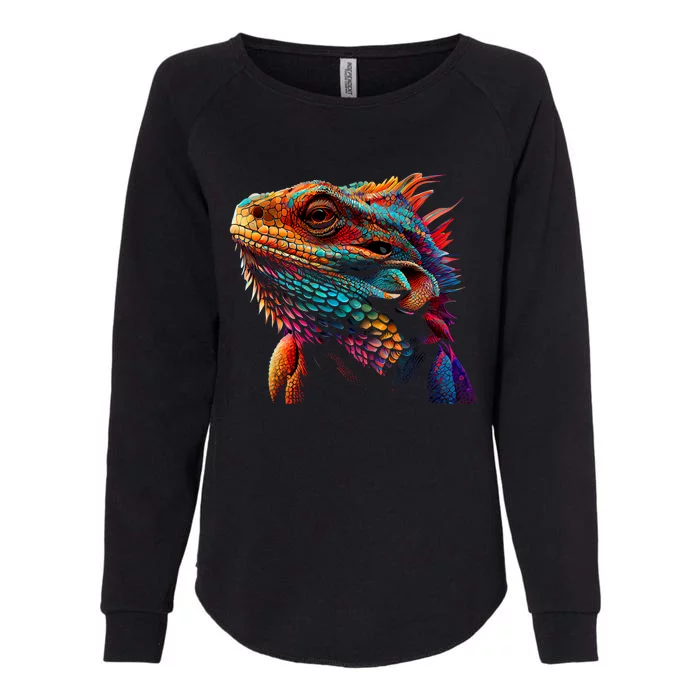 Bearded Dragon Lover Fun Colorful Cool Painting Art Cute Pet Womens California Wash Sweatshirt