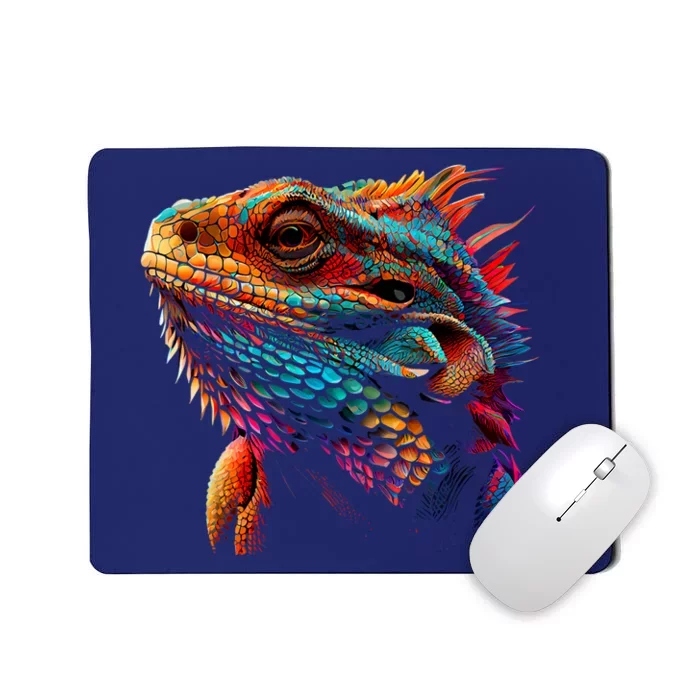 Bearded Dragon Lover Fun Colorful Cool Painting Art Cute Pet Mousepad