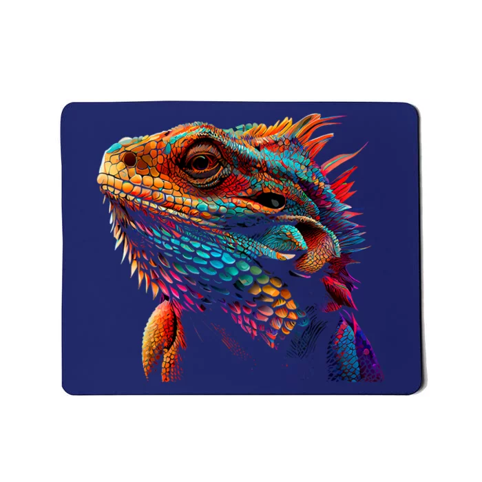 Bearded Dragon Lover Fun Colorful Cool Painting Art Cute Pet Mousepad