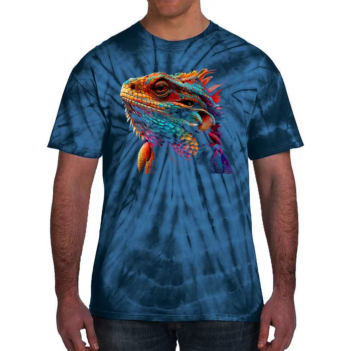 Bearded Dragon Lover Fun Colorful Cool Painting Art Cute Pet Tie-Dye T-Shirt