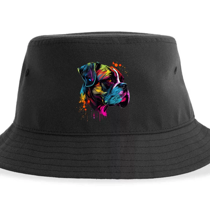 Boxer Dog Lovers Pop Art Design Cute Boxer Dog Sustainable Bucket Hat